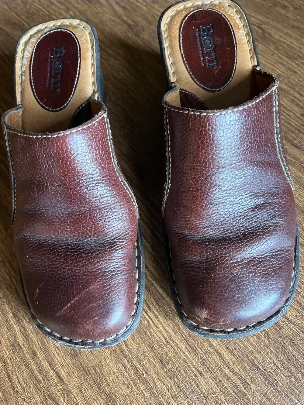 Born Women’s Brown Leather Slip-On Clogs
